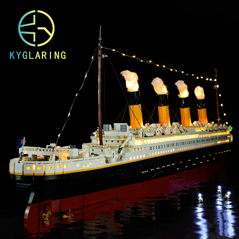 Ensemble d\'éclairage LED pour bateau de croisière royal Titanic, modèle de film classique, briques de figurines à collectionner, pas de nuits de