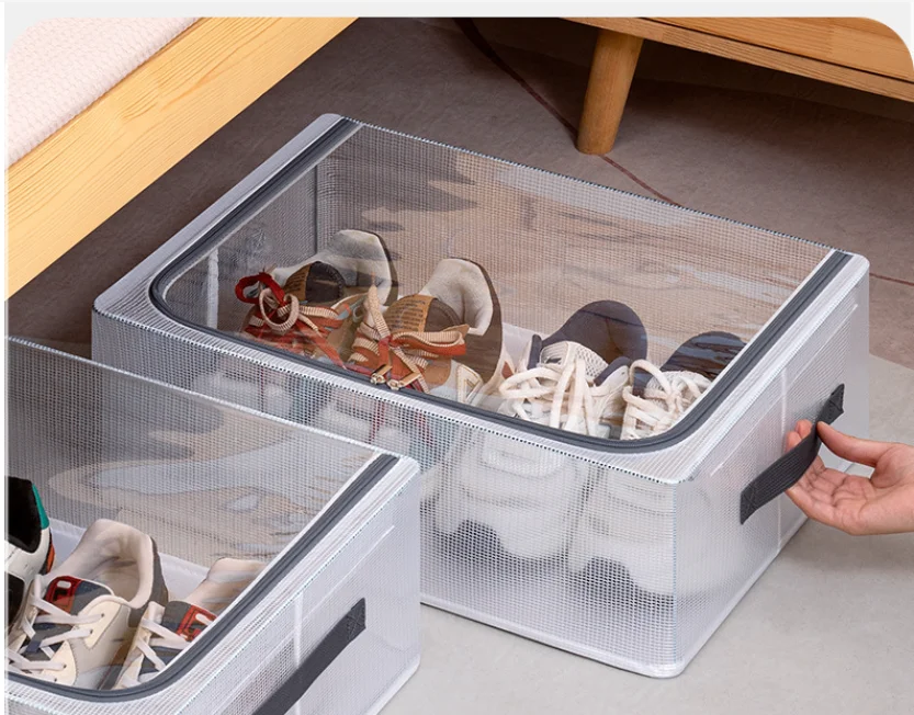 Transparent Shoe Box Under The Bed Waterproof Foldable Dustproof And Moisture-Proof Shoe Storage Box