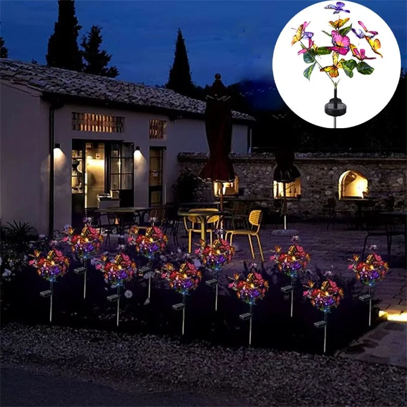 

Outdoor Garden Yard Light Camping Decoration LED Solar Simulation Flower Butterfly Lawn Light Ground Plug Lamp Wedding Holiday