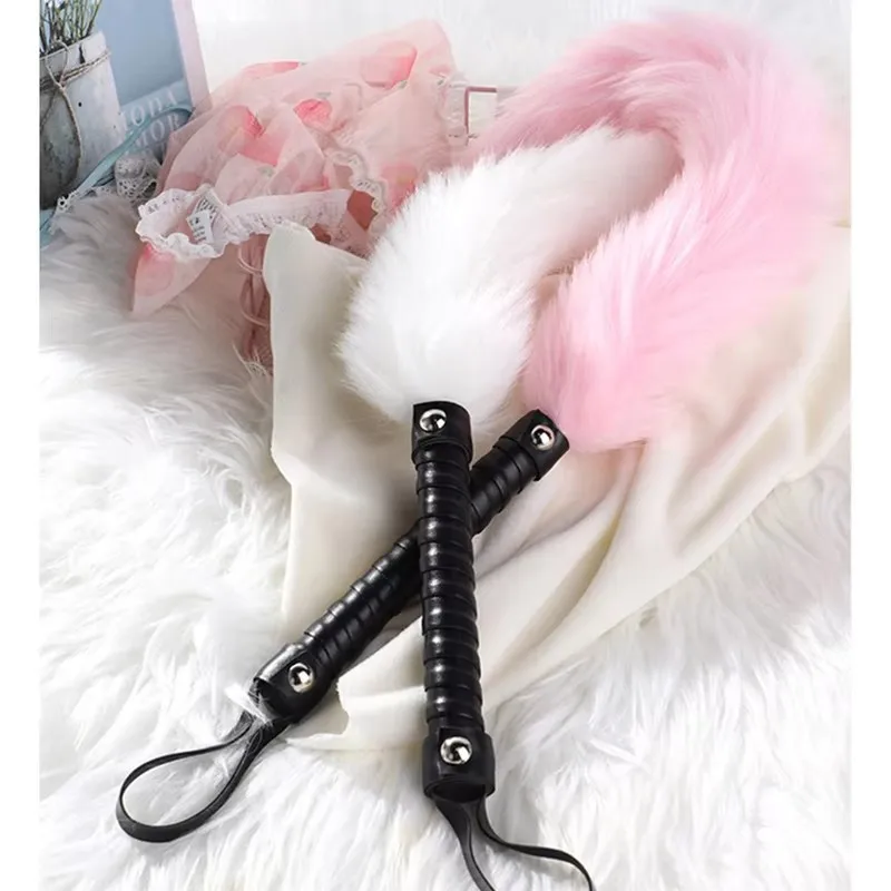 56 سنتيمتر بو الجلود مقبض Foxtail الحصان سوط الردف سوط لتدريب الحصان