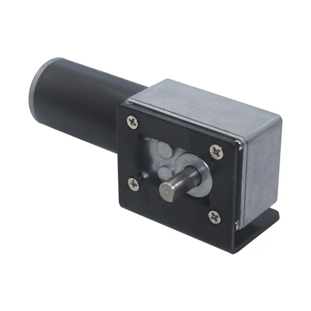 30kg.cm High Torque Worm Gear Motor 12V 24V SL-5840-31ZY Self-Locking Reducer 16-160RPM D-Shaft Metal Gearbox Mounting Bracket