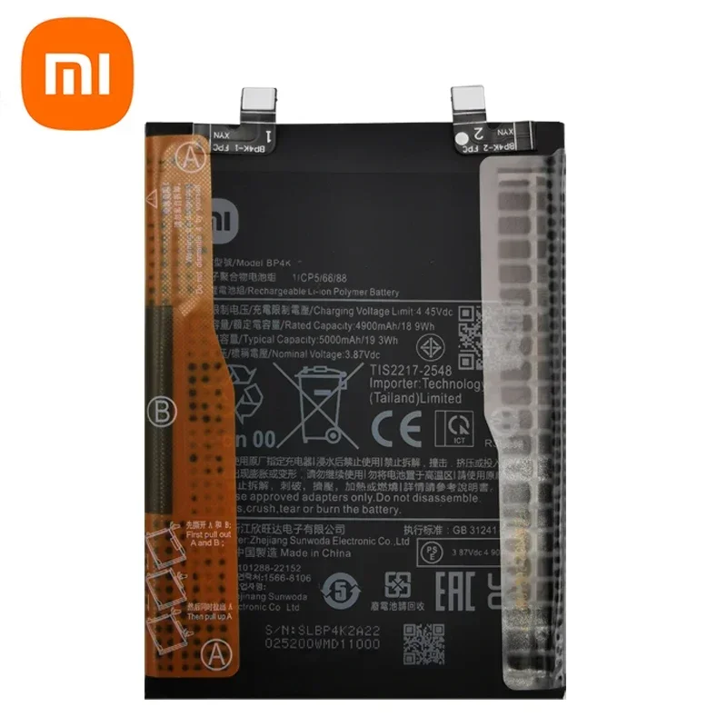 Replacement Battery BP4K For Xiaomi Redmi Note 12 Pro, 100% Original, High Quality, 5000mAh, 12T, Poco X50 Pro Batteries