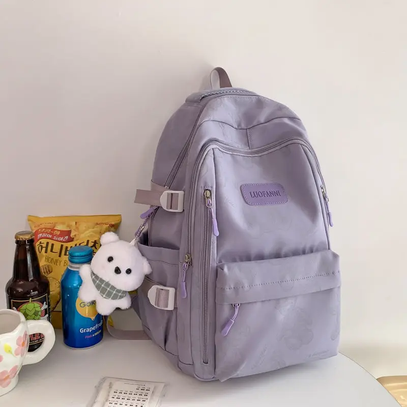 Student Backpack Bear Color Printed School Bag Special Interest Design New Backpack College Student Computer Backpack