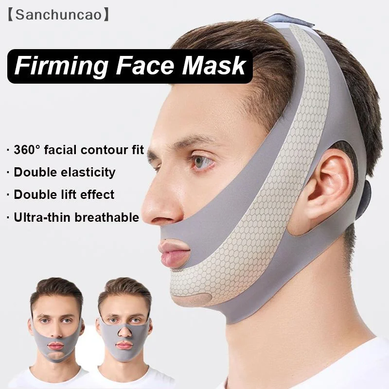 二重あごフェイスマスク 顔痩せマスク スリミングバンド スキンケアベルトシェイプ リフトアップ 小顔効果 メンズ用
