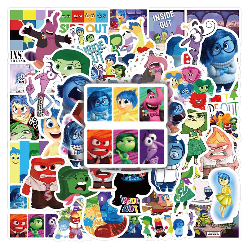 60/120pcs Inside Out 2 Stickers Cartoon Girl Waterproof Sticker DIY Phone Luggage Laptop Guitar Sticker Kids Toy for Kids Gifts