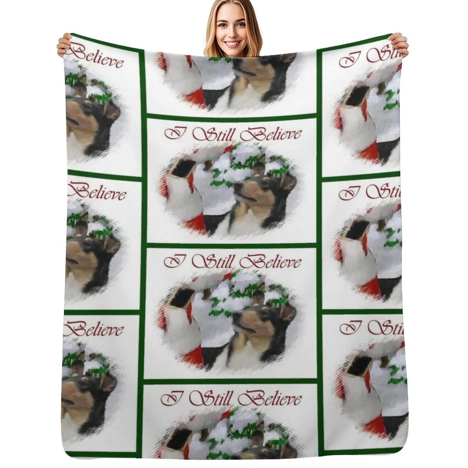 Smooth Collie Christmas Art Gifts Throw Blanket Travel Comforter for babies Soft Plush Plaid Beautifuls Summer Blankets