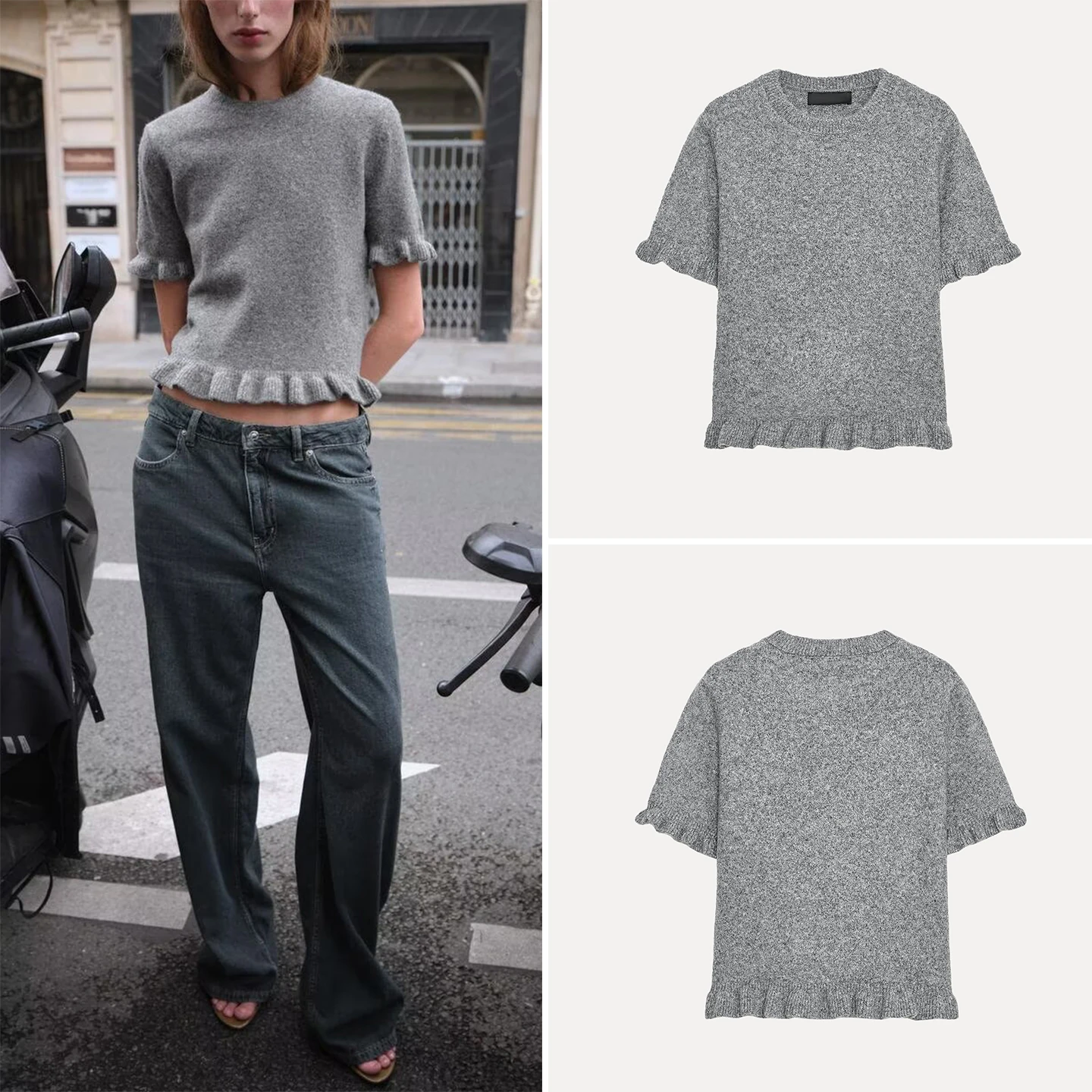 

Faionable ort Sve Knitted Sweater Layered Decoration Casual Sle Women's Premium Autumn 2025 Z Knitwear