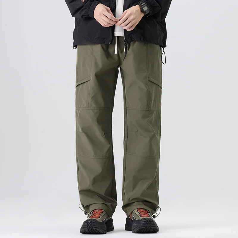 

High-end N Functional Style Solid Color Straight-leg Sweatpants Men Retro Trend Loose Casual Overalls