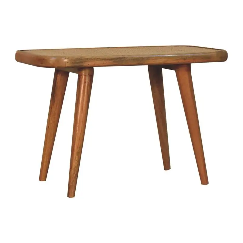 Solid Wood Rattan Bench for Indoor/Outdoor Use - Stylish and Durable Furniture Piece