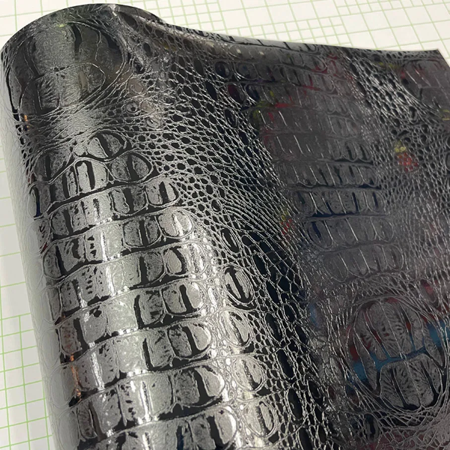 3D Leather Self Adhesive Crocodile Pattern Leather Vinyl Film Waterproof PVC Car Interior Sticker Film Durable Auto Accessories