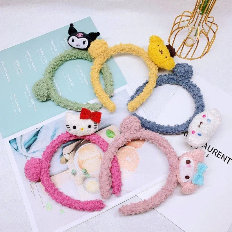 

Sanrio Kuromi Melody повязка на голову универсальная повязка на голову для мытья лица Kawaii аксессуары для волос детская красивая повязка на голову с милым девчачьим сердцем