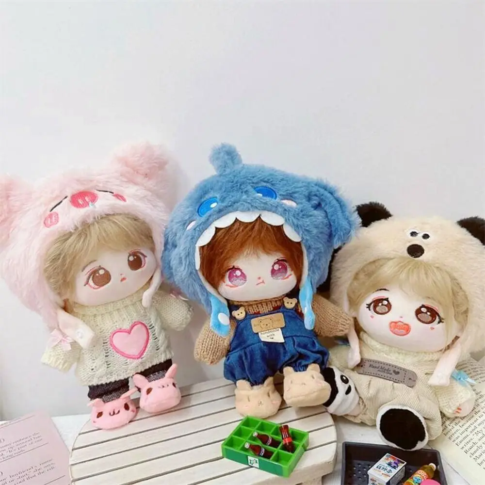 20CM Doll Hat Cute Cartoon Plush Animal Hat For Idol Doll Clothes Accessories Cotton Stuffed Toys Clothing Headwear