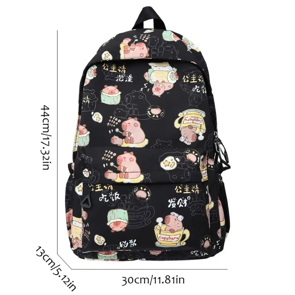 Cute Large Capacity Capybara Backpack Animal Korean Style Capibara Shoulder Bag with Pendant Cartoon Capybara School Bag Student