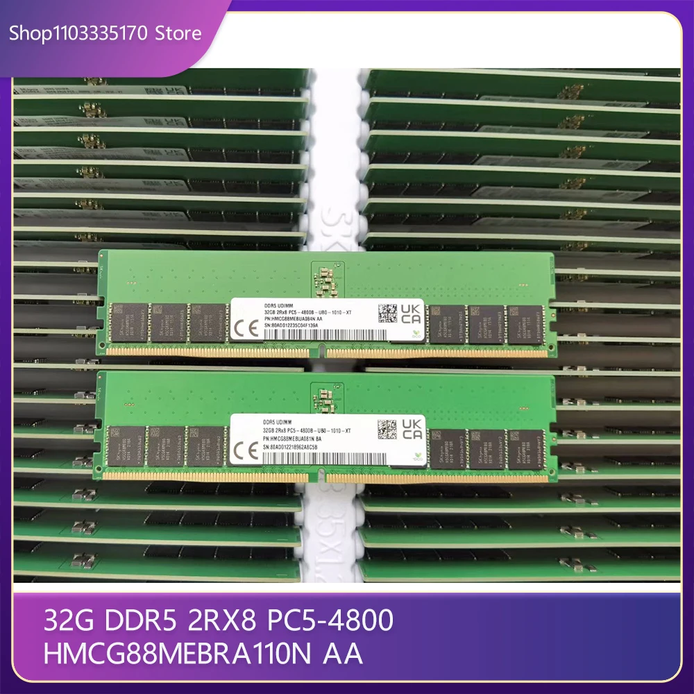 32G DDR5 2RX8 PC5-4800 UDIMM For SKhynix Memory HMCG88MEBRA110N AA