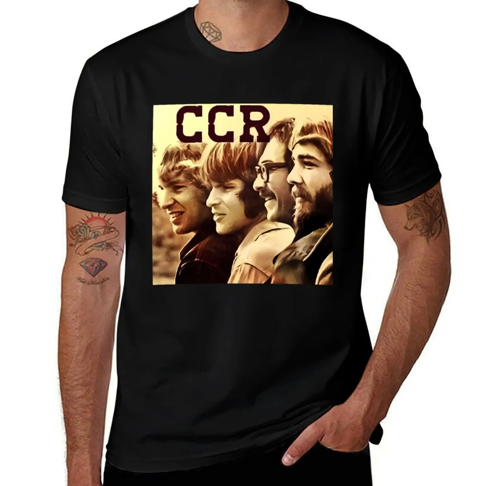 Creedence Clearwater Cosmo's Factory - Bayou Country Creedence Clearwater T-Shirt cotton t-shirt plain for man package T-Shirt