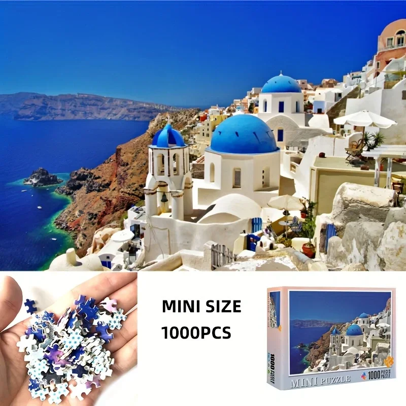 

380x260 мм мини 1000 шт., бумажные головоломки с морем Эреваном, пазлы для взрослых, Санто, известная картина, зона с обратной дивизией, семейная игра, украшение дома