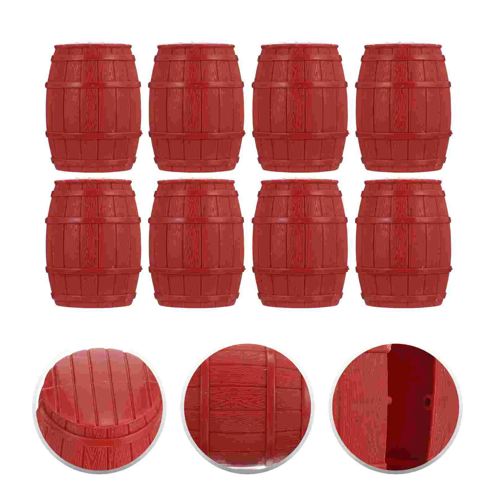 12 Pcs Pirate Barrel Model PVC Barrels House Scene Detachable Small Props Mini Decor Models Accessory