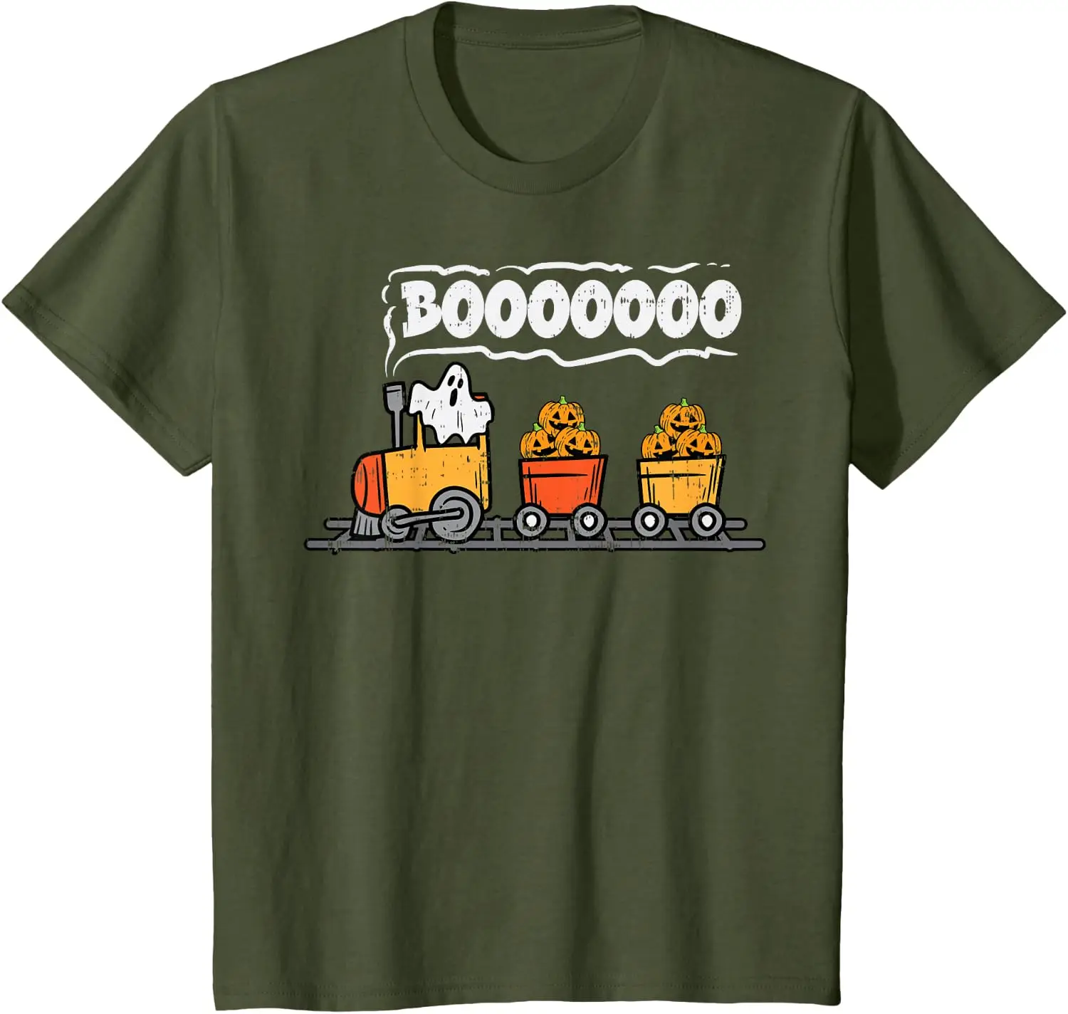 Halloween Boo Train Ghost Print T Shirt Kids Fun Truck Short Sleeve 100% Cotton Tshirts Cartoon Halloween Boys Girls T-shirts