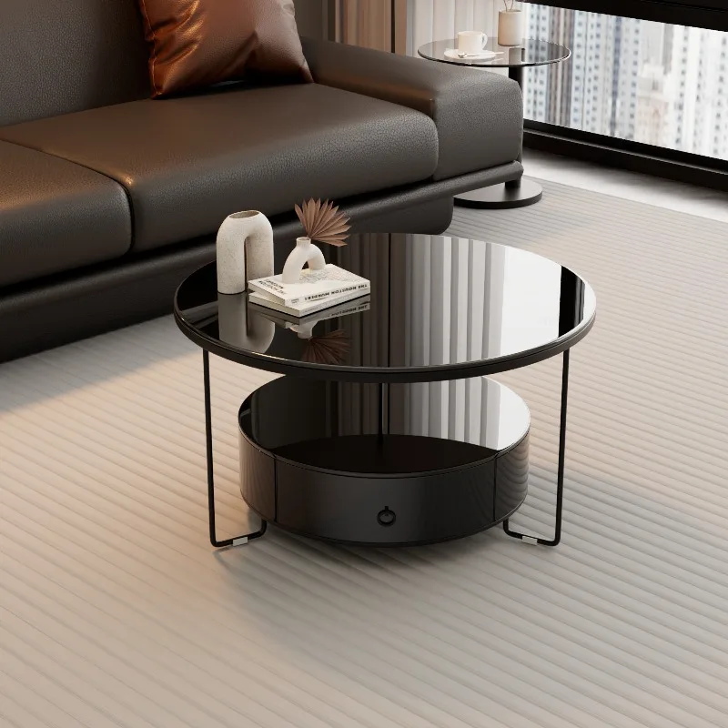 طاولة القهوة الحديثة الاسكندنافية قسط الجمالية تصميم أنيق طاولة جانبية بسيطة توفير المساحة طاولات الزاوية أثاث المنزل #1