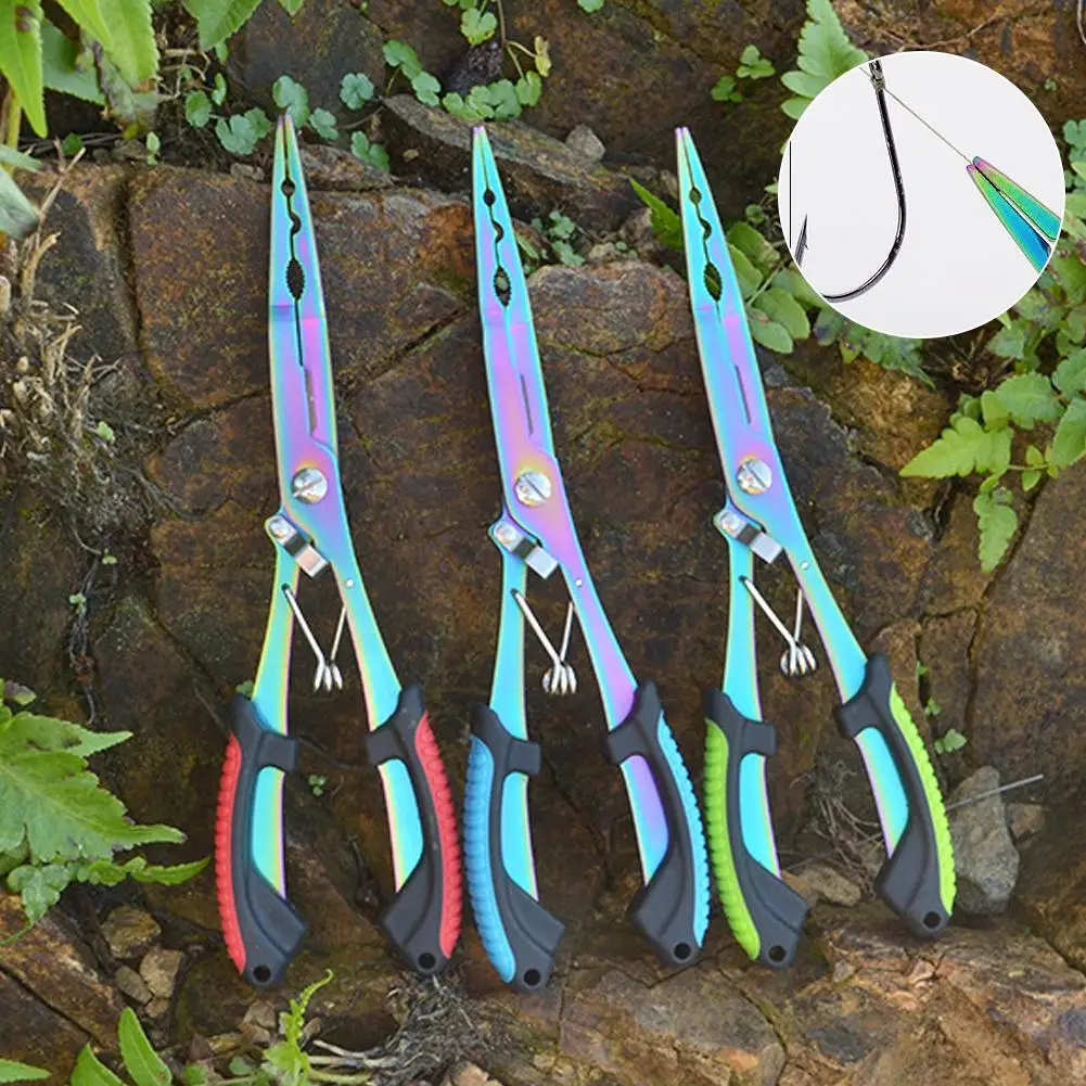 Fishing Pliers with Spring Elastic Rope Bag Multifunctional Equipment Line Pliers Tied Fishing Cut Fishing Fishing Hooks A0W5