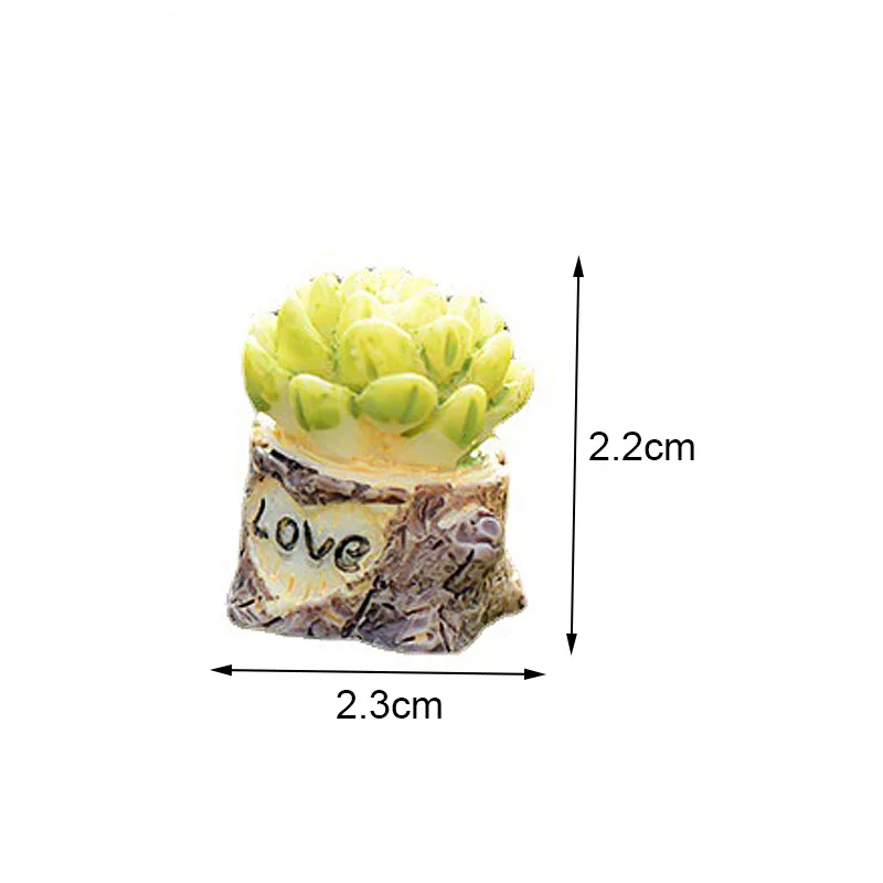 4PCS Cute Love Mini Succulent Cactus Plant Decor PVC Crafts Decorations Cartoon Dolls Landscape Fairy Garden Ornament