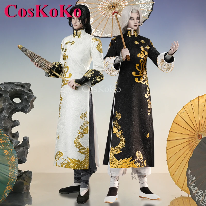 CosKoKo White Guard & Black Guard Cosplay Game Identity V Costume Handsome Fashion Uniforms Halloween Party Role Play Clothing