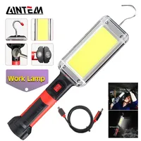 LED Work Light Powerful Portable Lantern Hook Magnet Design Camping Lamp COB USB Rechargeable 18650 Flashlight Torch Waterproof