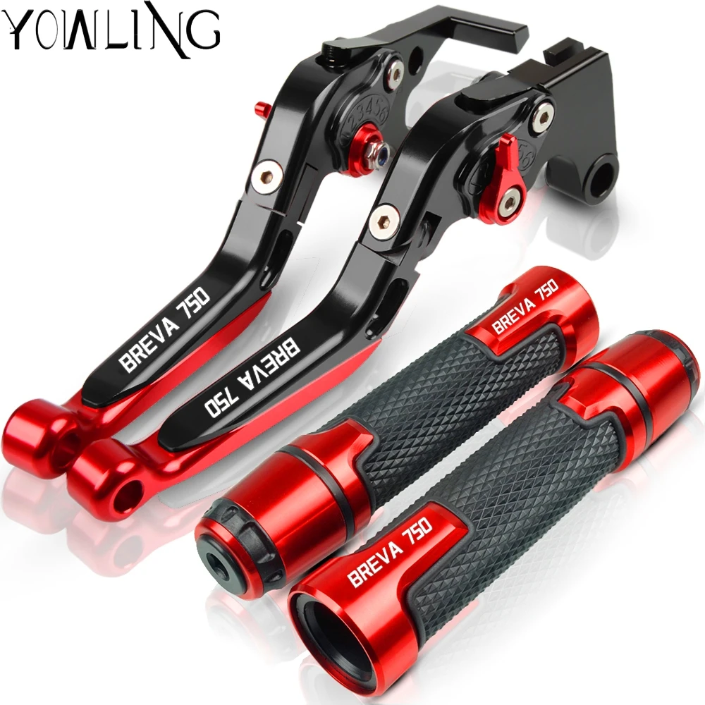 For Moto Breva 750 2004 2005 2006 2007 2008 2009 Motorcycle Accessories Extendable Brake Clutch Levers Handlebar Hand Grips ends