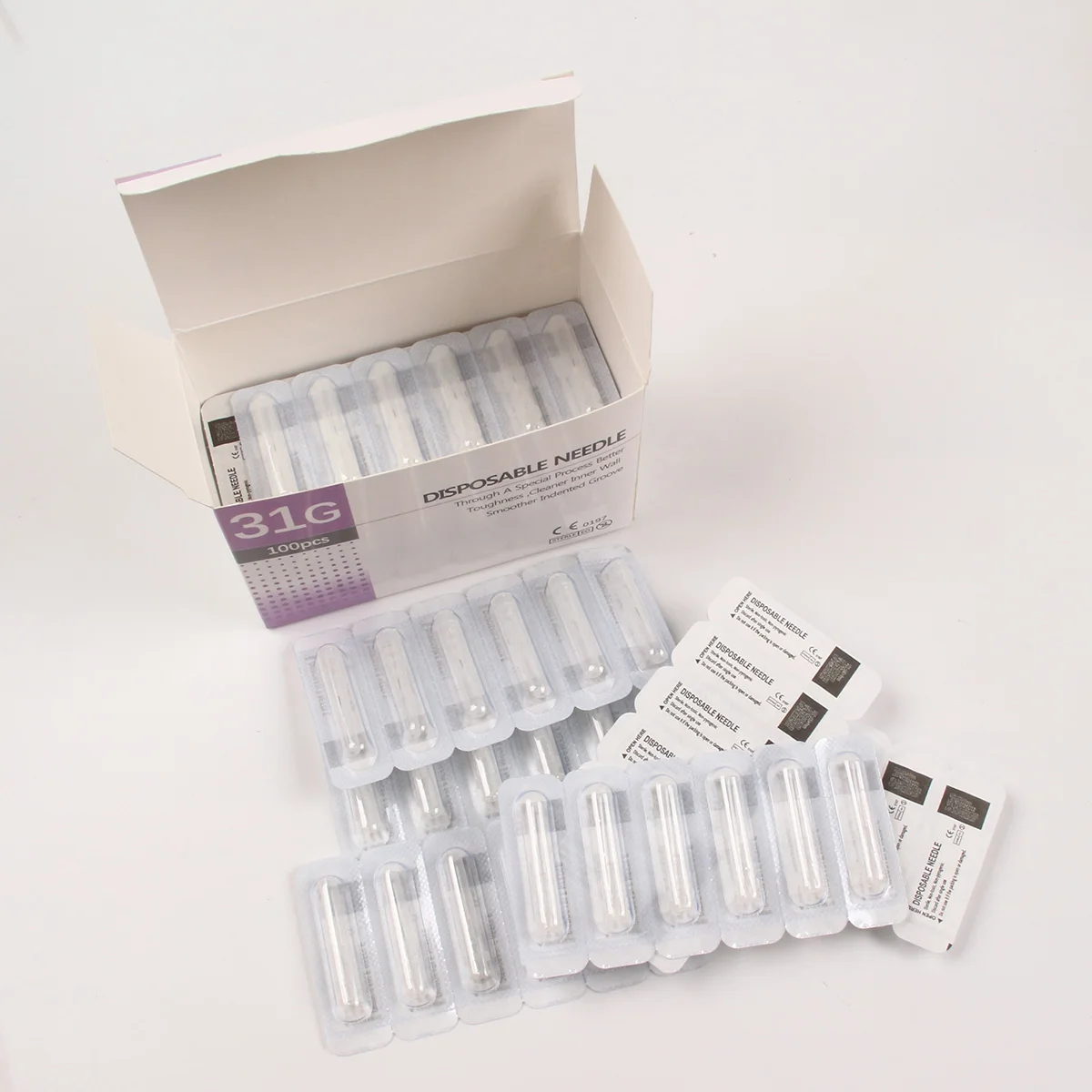 100Pcs/box 31G 4mm 8mm 13mm Disposable Needle Sterile Steel Tip Needle Small Painless Injector Micro Hypodermic Beauty Tool