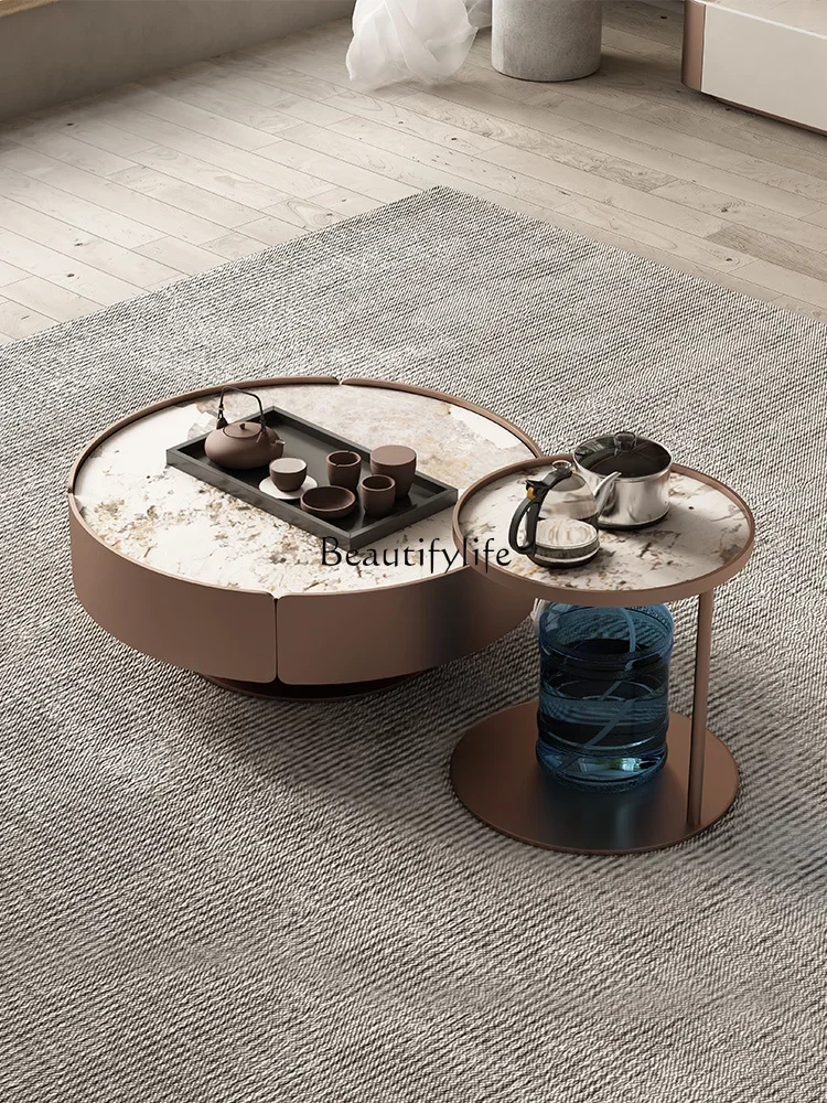 

Light Luxury Stone Plate Kung Fu Tea Table Tea Making Integrated Living Room Home Small Apartment Balcony Tea Making Small Table