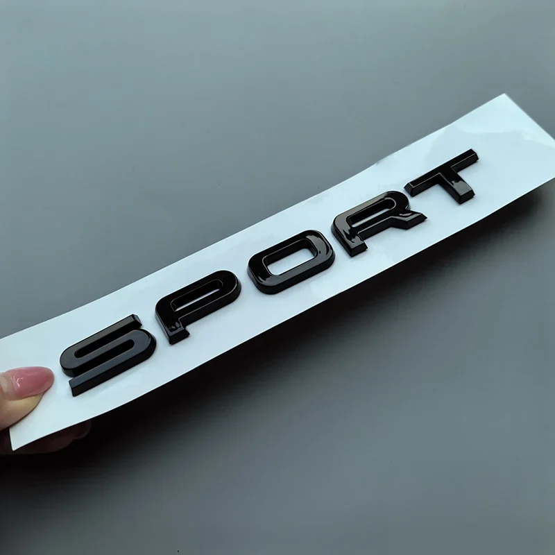 Straight Font Letters SPORT ABS Car Emblem New Sport Trunk Nameplate Logo Badge Sticker Black Chrome