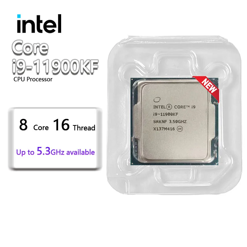 Intel Core i9-11900KF NEW i9 11900KF 3.5 GHz Eight-Core Sixteen-Thread CPU  16M 125W LGA 1200 New but no fan