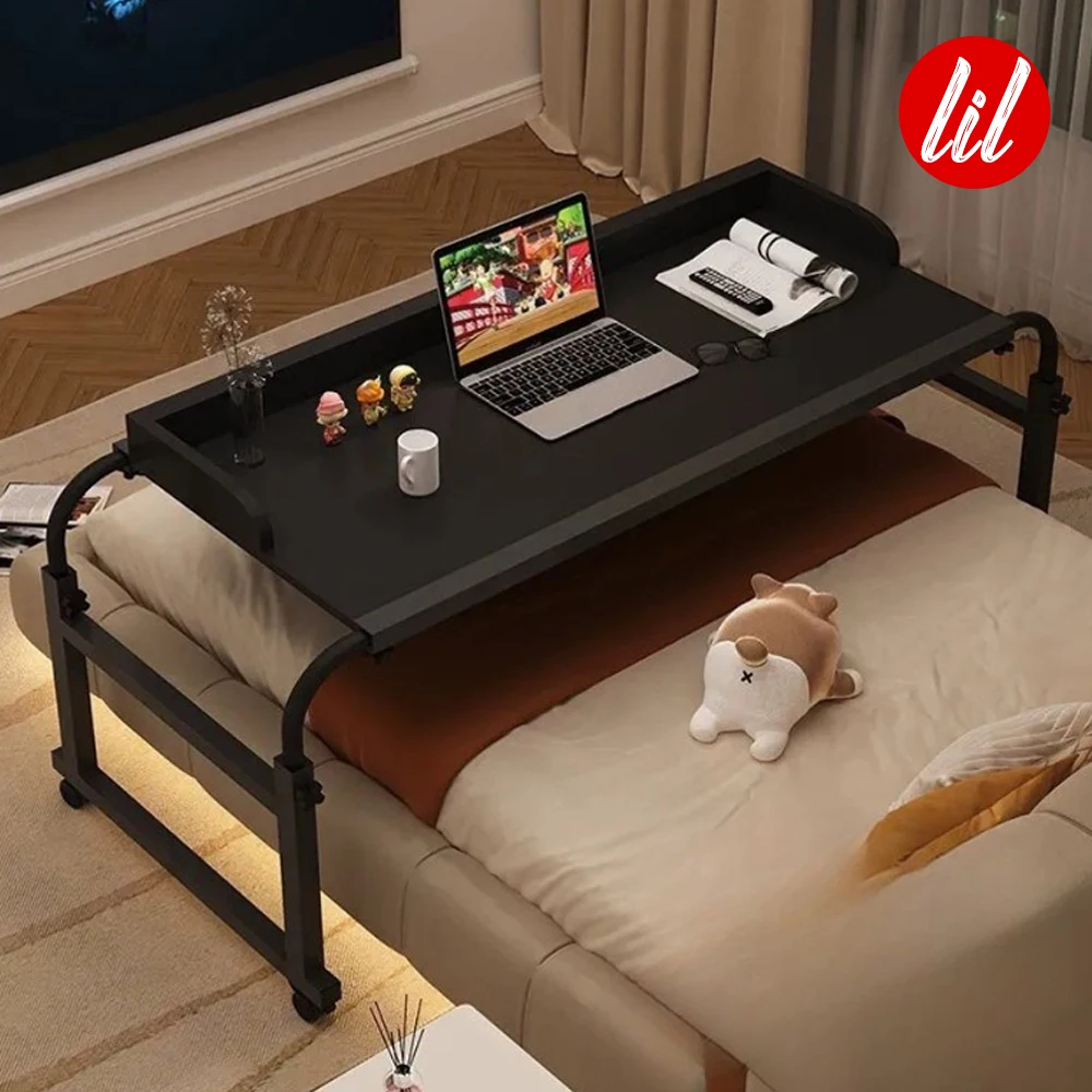 Adjustable Overbed Table Rolling Laptop Desk Mobile Standing Desk Bedside Study Table for Home Office 썸네일 4