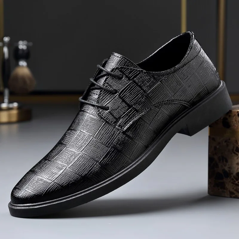 All-Match Trend Slip on Formal Shoes Hidden Lift Soft Footbed, Chafe-Free Fit Elegant Grand for All-Day Business Wearing