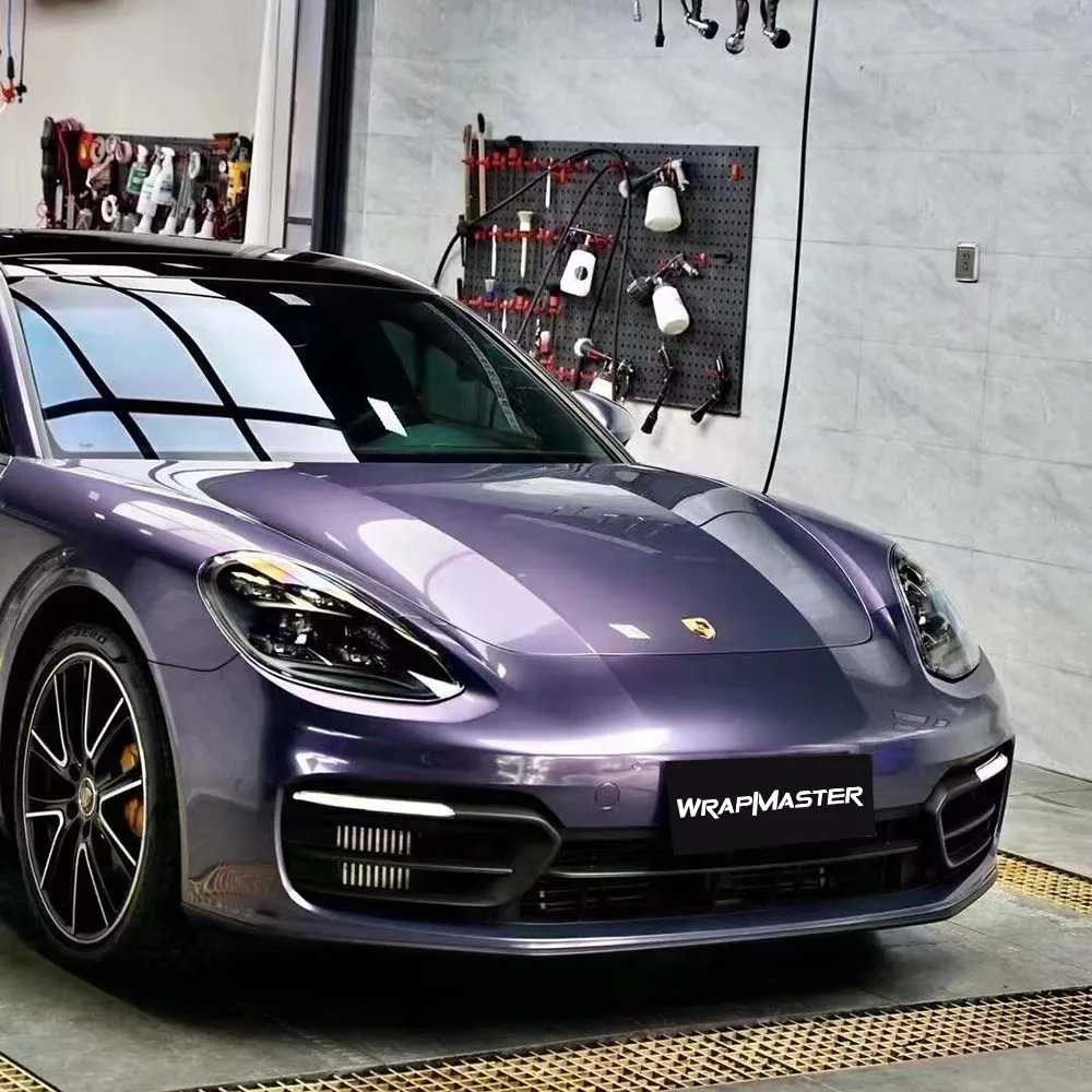 

PET Removable Vinyl Wrap Glossy Metallic car wrap Rosemary Purple