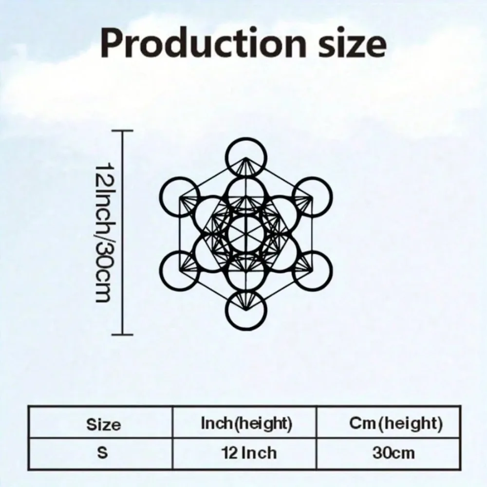 Metatron Cube Sacred Geometry Metal Wall Art Spiritual Iron Mural Decor