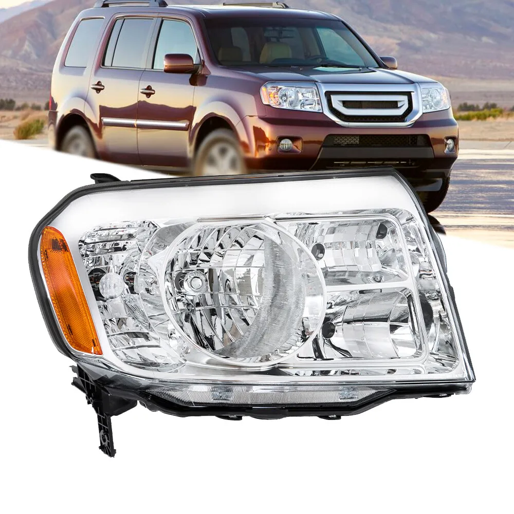 

Headlight Assembly Fit For Honda Pilot 2009 2010 2011 Headlamp Passenger Halogen