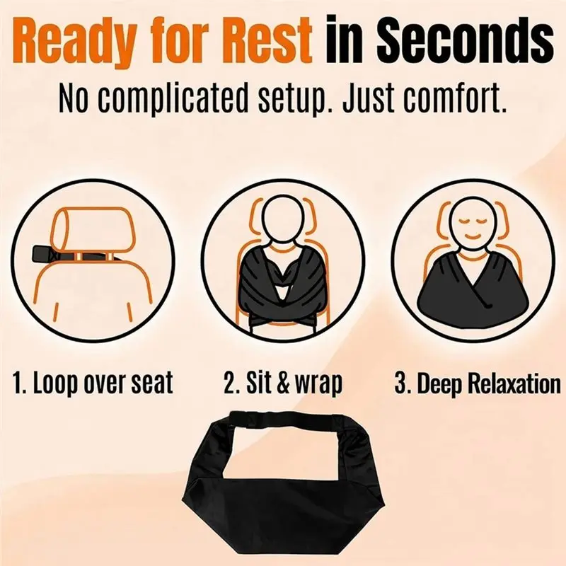 A02F-Travel Blanket Airplane Sleep Support, Blanket Body Sling For Deep Sleep Travel Essential For Long Flights Car Road Trip