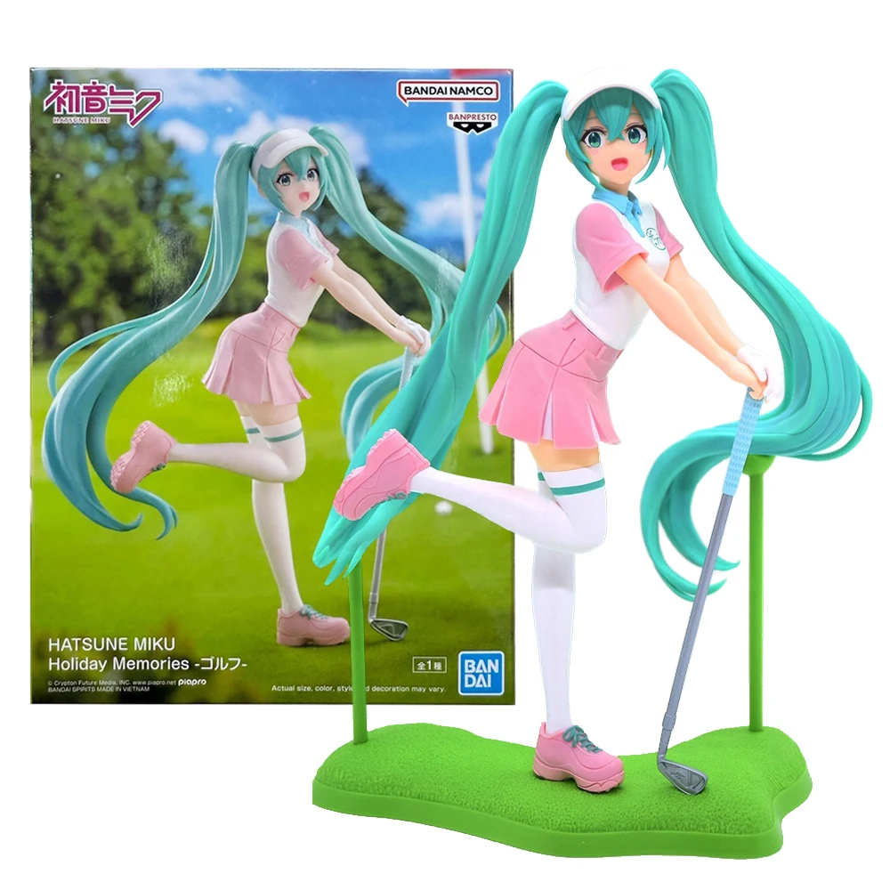 20ซม.BANDAIอะนิเมะHATSUNE MIKUวันหยุดความทรงจําGolf Seriesยืนของเล่นตุ๊กตาAction Figure CollectionของขวัญPVC