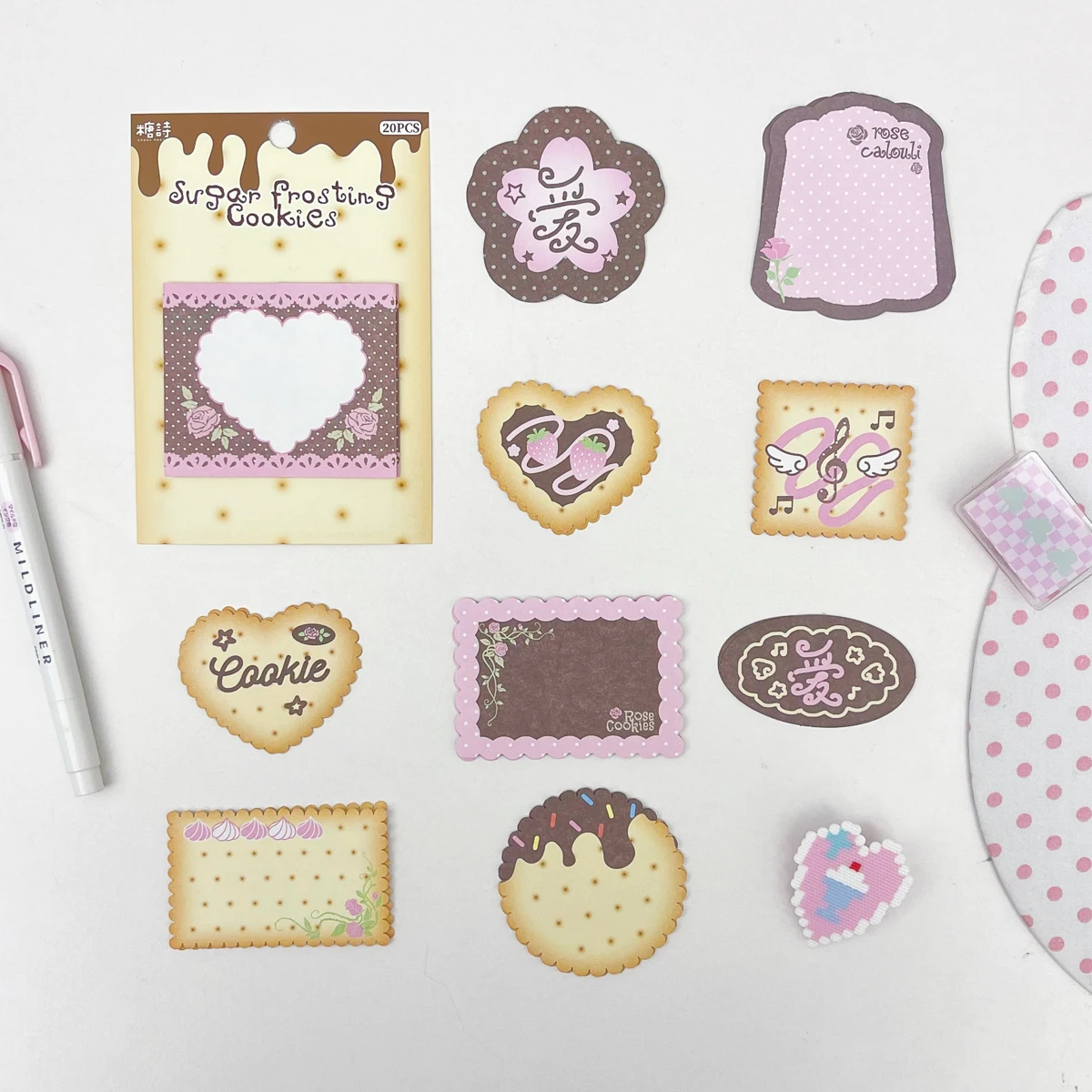 20 Piece Rose Dessert Tea Party Sticker Pack Writable Paper Labels for Junk Journal Card Making Scrapbooking Gift Tags DIY