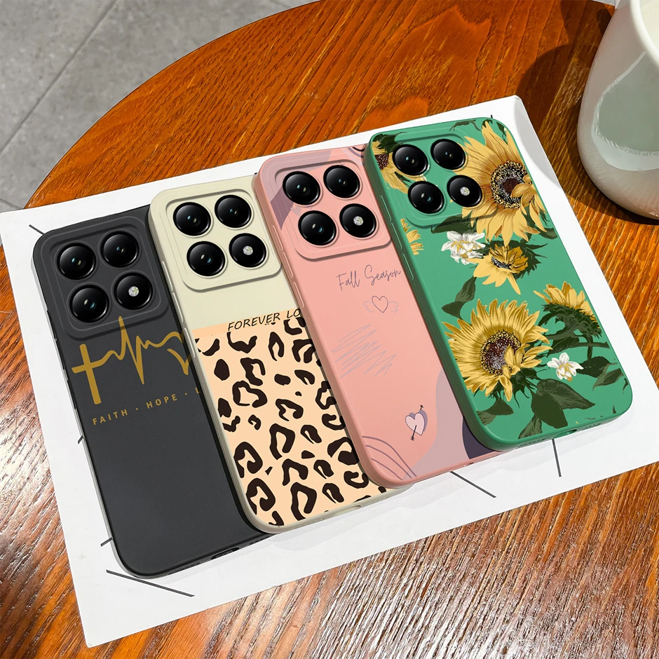 For Xiaomi 14T Pro 5G Case Simplicity Pretty Flowers Protective Silicone Soft Phone Cover For Xiaomi14TPro 14T 5G Fundas Bumper