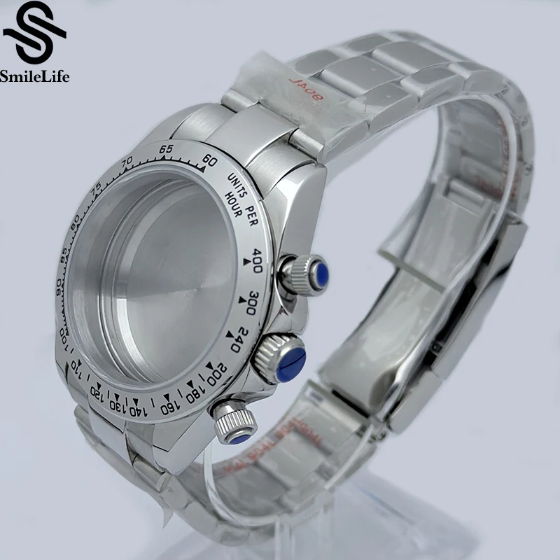 SmileLife VK63 حافظة فضية 39 مللي متر 316L حافظة من الفولاذ المقاوم للصدأ تناسب VK63 ساعة يد تعمل بالحركة كوارتز اكسسوارات حزام ساعة من الفولاذ المقاوم للصدأ