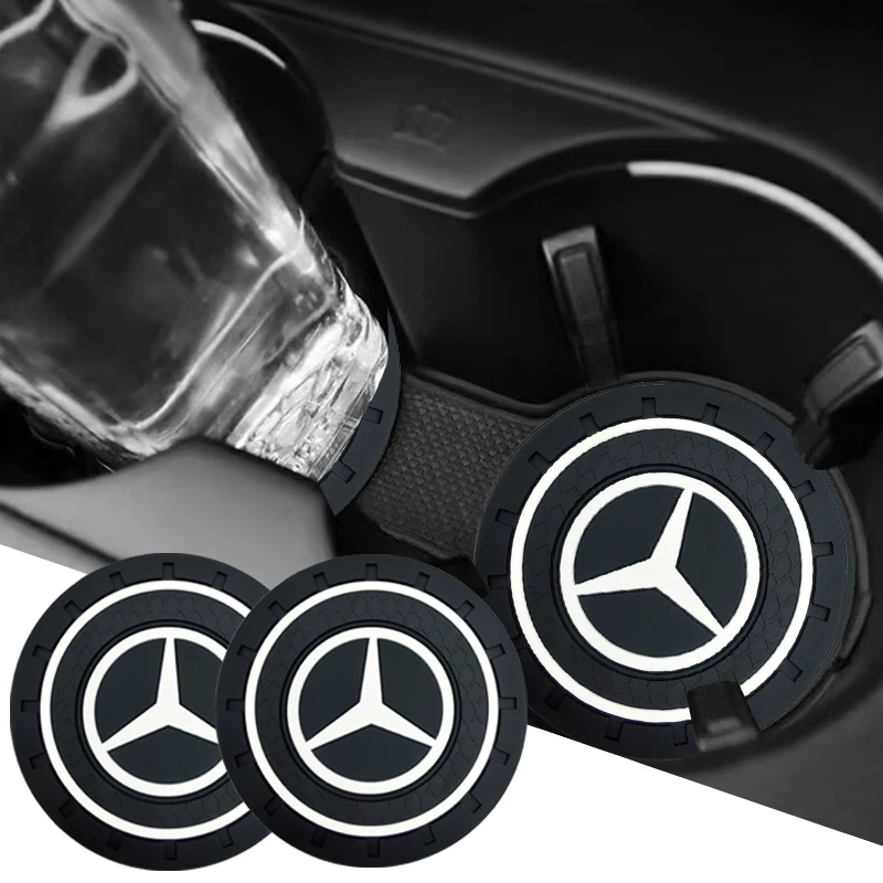 1/2Pcs Car Auto Water Cup Slot Non-Slip Mat Water Cup Bottle Holder Mat For Mercedes benz A B R G Class GLK GLA w204 W251 W463