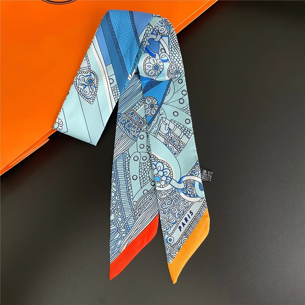 2025 แฟชั่นผู้หญิงเกาหลีใหม่ Twill ตกแต่งริบบิ้นผ้าพันคอขนาดเล็กสายคล้องกระเป๋าริบบิ้น Hairband ผ้าพันคอขนาดเล็ก