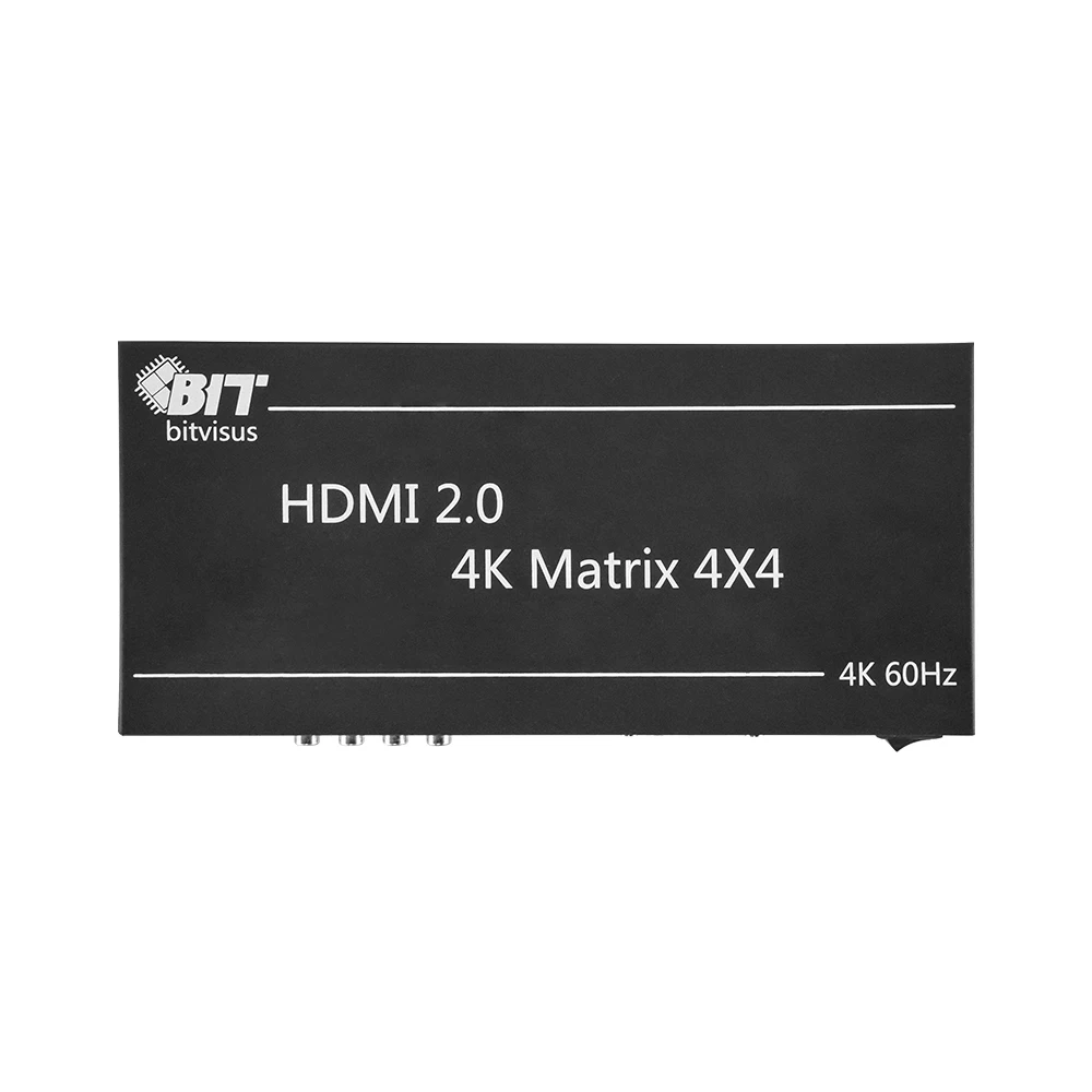 Bitvisus 4x4 4K 60Hz HDMI Matrix Switcher Splitter HMDI2.0 Smart EDID IR Control RS232 TCP/IP BIT-Ma-GS-4K60-0404