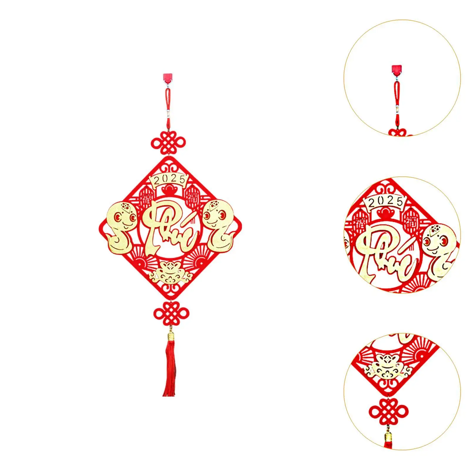 Ano novo chinês pendurado decoração 2025 ano novo lunar decoração escritório borla pingente celebração personagem fu para inauguração