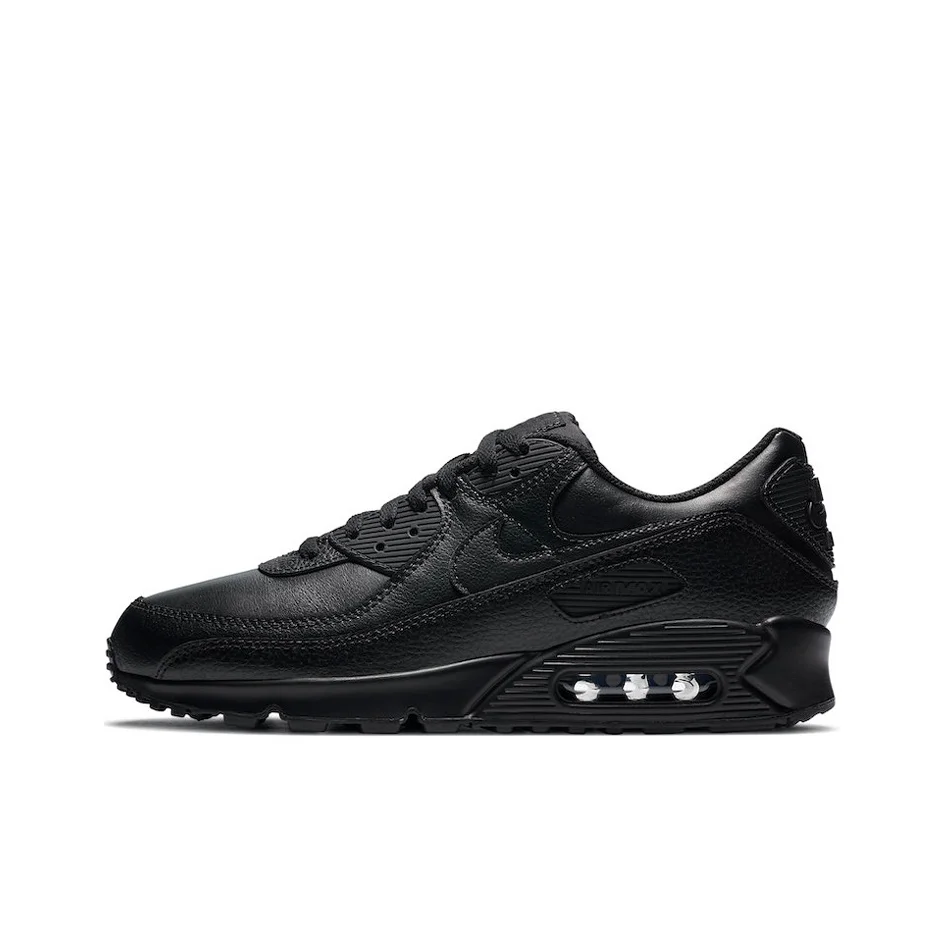 Nike Air Max 90 Cushioning Abrasion Resistant Breathable Low top Air Cushion Casual Running Shoes Men's Pure Black CZ5594-001