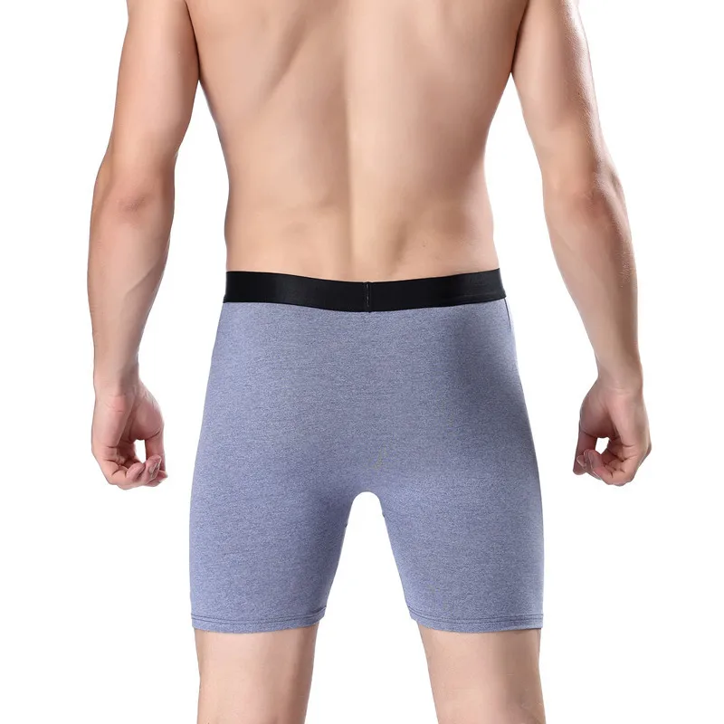 Calcinha masculina de tamanho grande, roupa íntima, perna longa, boxer, cintura média, alongada, esportes, confortável, respirável