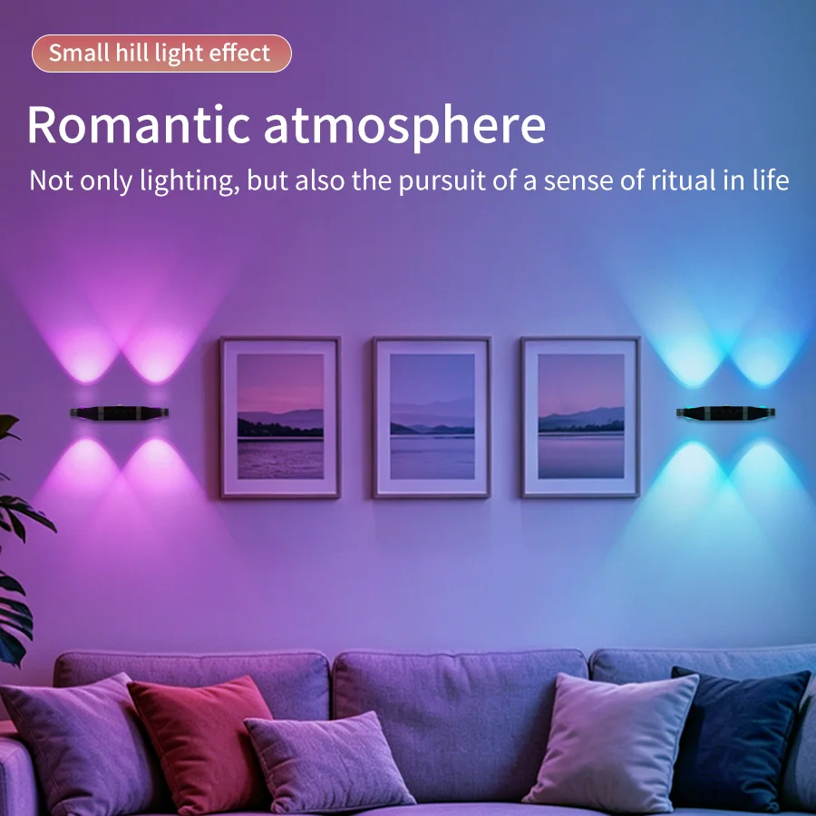 LED Wall Lamp with PIR Human Body Sensor Magnetic Night Light USB Rechargeable Cabinet Light 3 Color or RGB  for Indoor Stair - view 5
