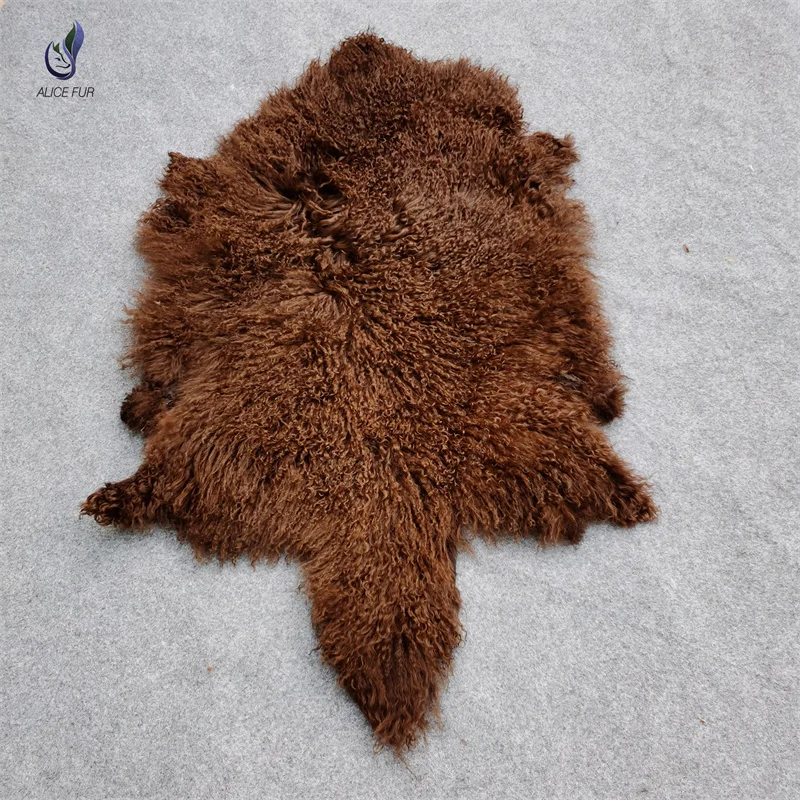Tappeto in vera pelle di pecora mongola naturale conciata Eco capelli lunghi ricci pelle di agnello tibetana